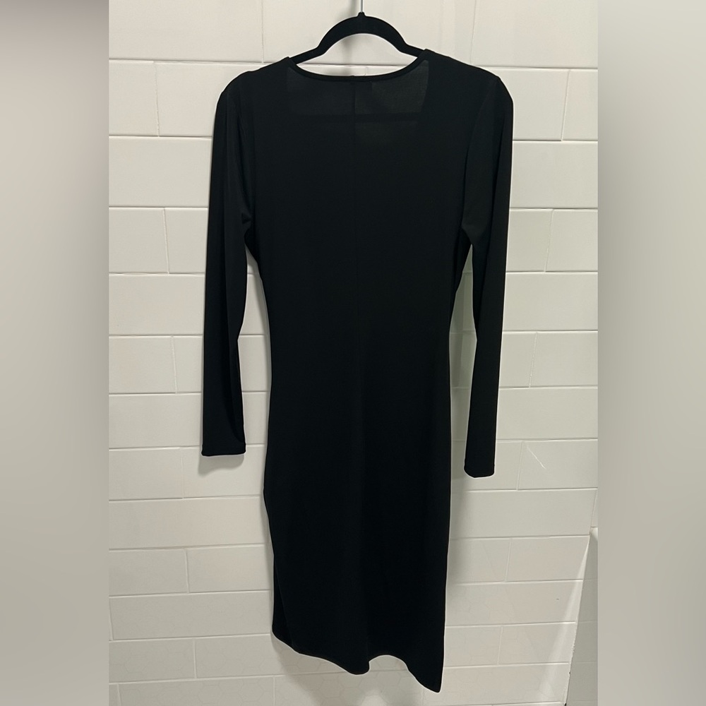 Intempo Black Long Sleeve Faux Wrap Dress - Picture 3 of 3